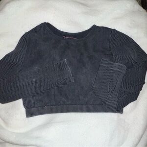 Long Sleeve Ribbed Crop Top